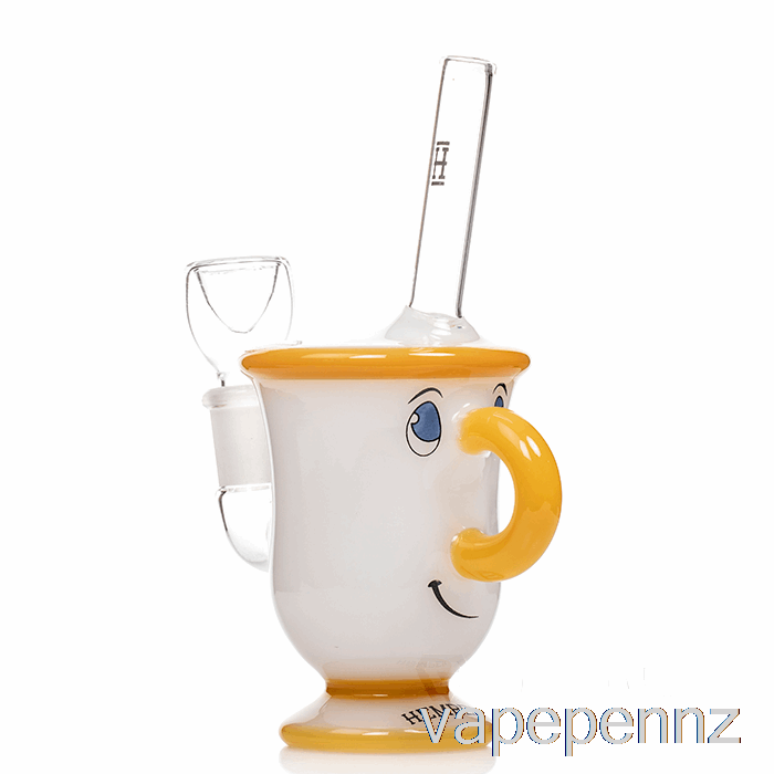 HEMPER Tea Cup Bong White / Gold VAPE NZ